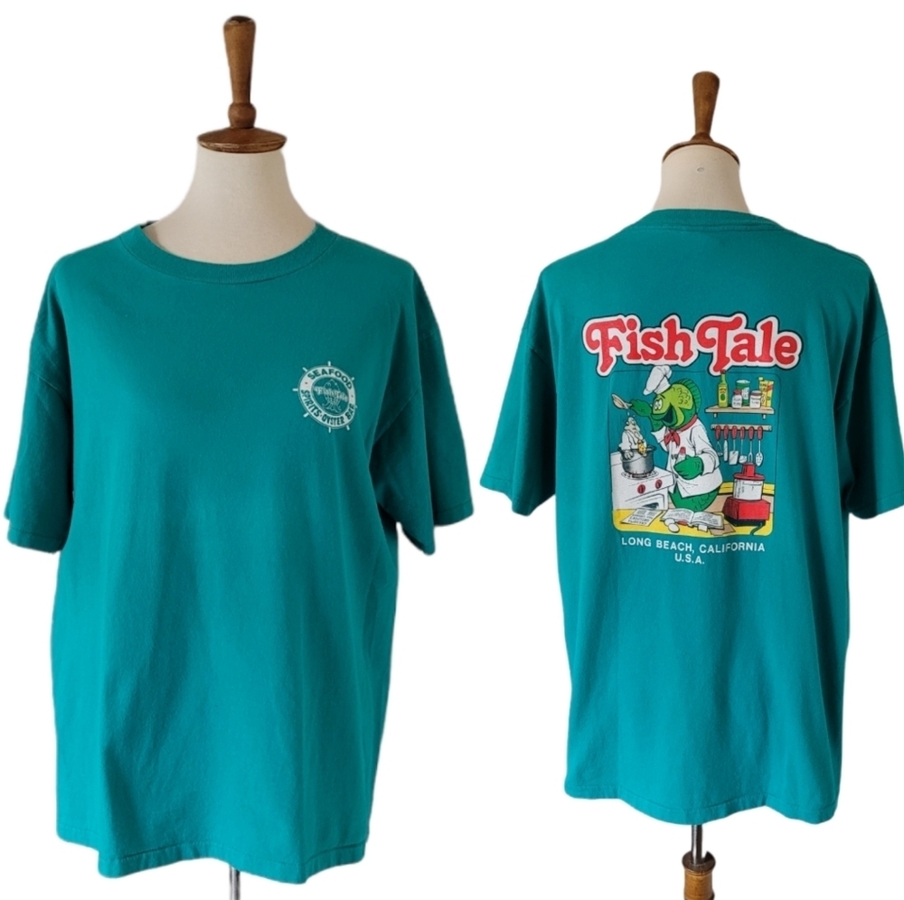 Vintage -‎ 1977 Single Stitch Fish Tale Long Beach T Shirt